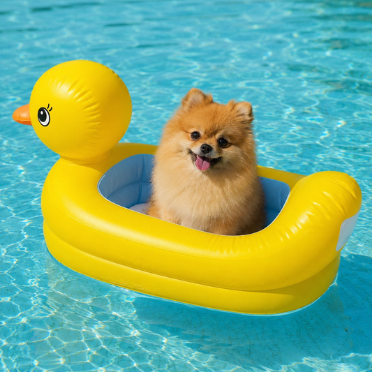 QuackCruiser Yellow Duck Inflatable Pool Float for Small Pets & Supervised Water Play