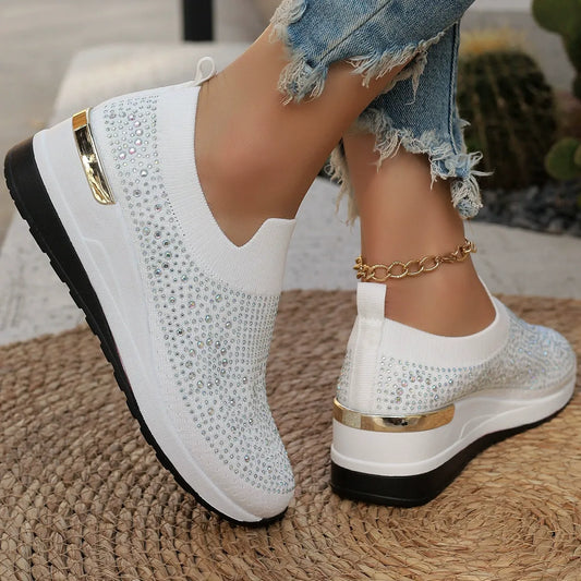 Light Luxury Shiny Slip-On Airy Casual Shoes