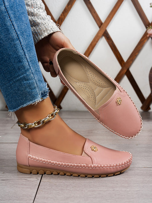 Women's Solid Color Flat Slip On Loafers