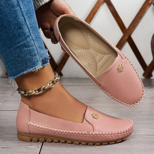 Women's Solid Color Flat Slip On Loafers
