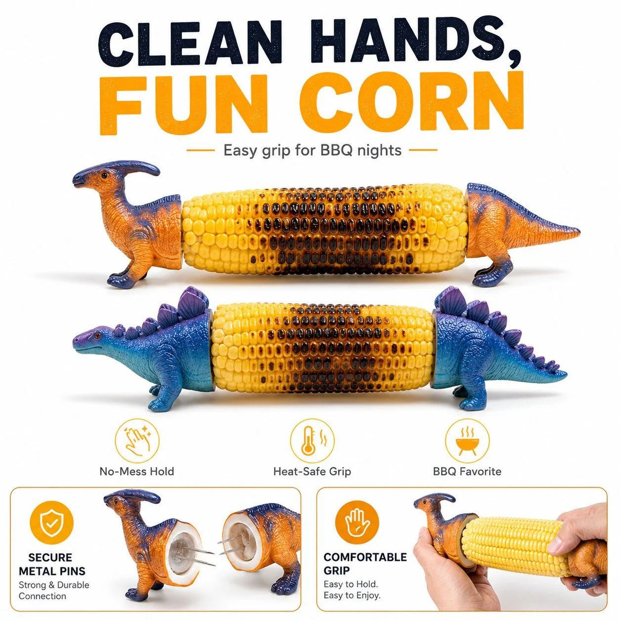 Creative Dinosaur Shaped Corn Cob Holders
