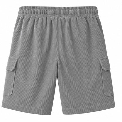 Big & Tall Corduroy Cargo Shorts with Elastic Waist