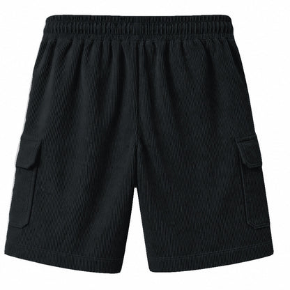 Big & Tall Corduroy Cargo Shorts with Elastic Waist