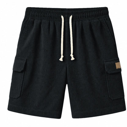 Big & Tall Corduroy Cargo Shorts with Elastic Waist