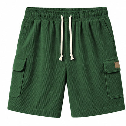 Big & Tall Corduroy Cargo Shorts with Elastic Waist
