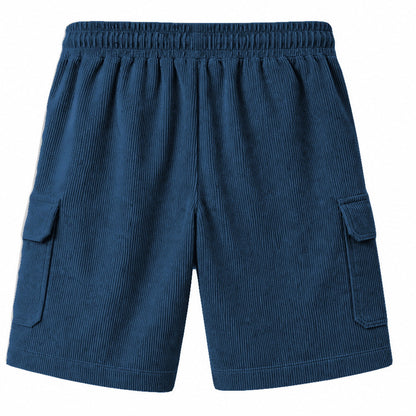 Big & Tall Corduroy Cargo Shorts with Elastic Waist