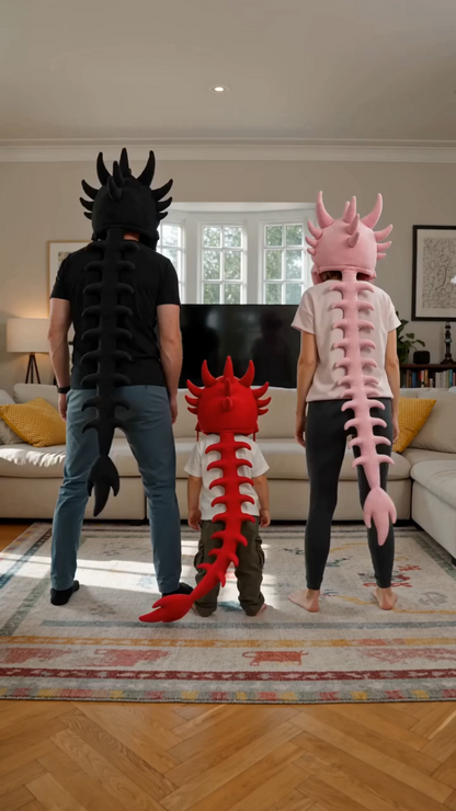 SpineFang™ Plush Dragon Skull Hood