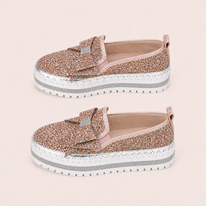 Suprclark Women Sparkly Loafers - Pink