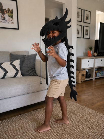 SpineFang™ Plush Dragon Skull Hood
