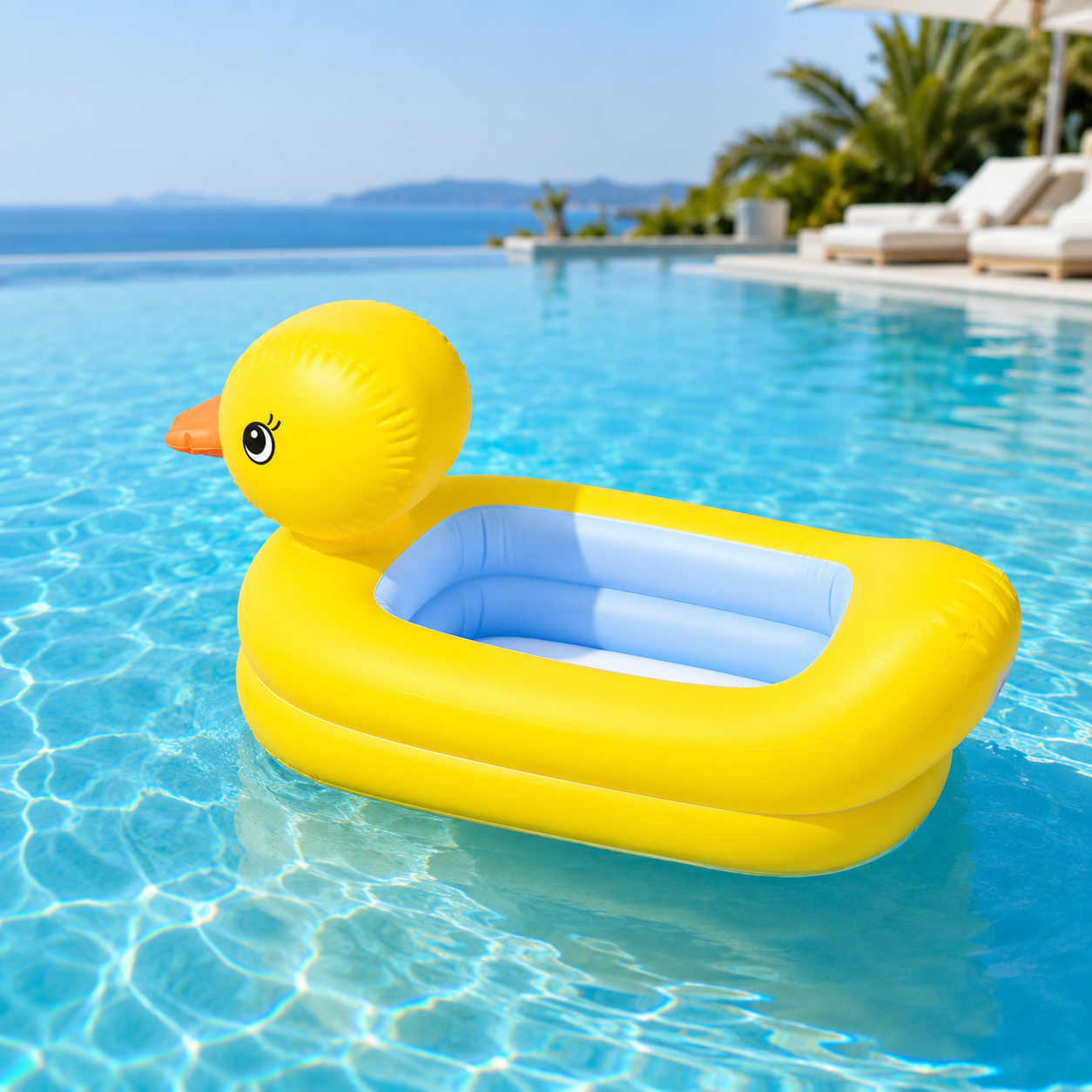 QuackCruiser Yellow Duck Inflatable Pool Float for Small Pets & Supervised Water Play