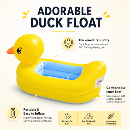 QuackCruiser Yellow Duck Inflatable Pool Float for Small Pets & Supervised Water Play