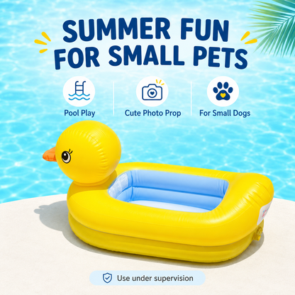 QuackCruiser Yellow Duck Inflatable Pool Float for Small Pets & Supervised Water Play