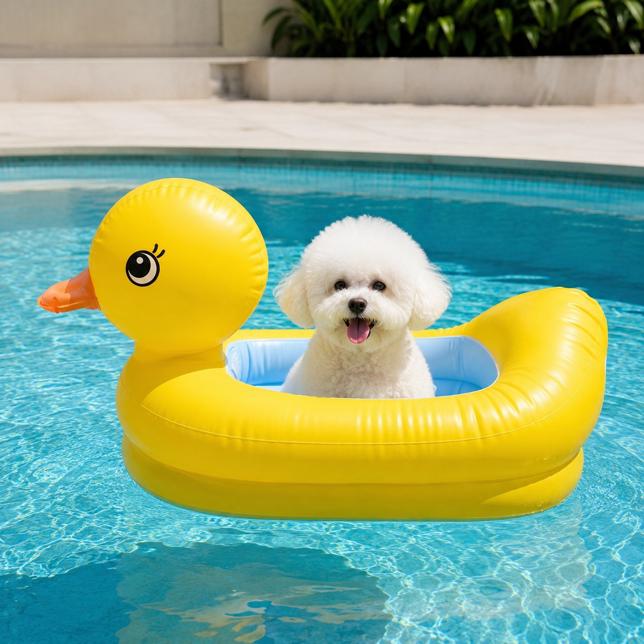 QuackCruiser Yellow Duck Inflatable Pool Float for Small Pets & Supervised Water Play