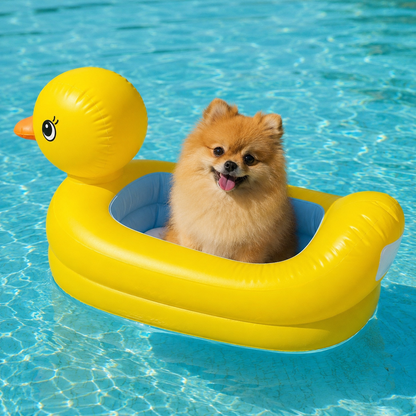 QuackCruiser Yellow Duck Inflatable Pool Float for Small Pets & Supervised Water Play