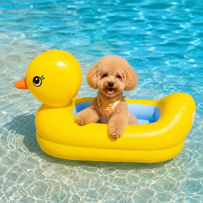 QuackCruiser Yellow Duck Inflatable Pool Float for Small Pets & Supervised Water Play
