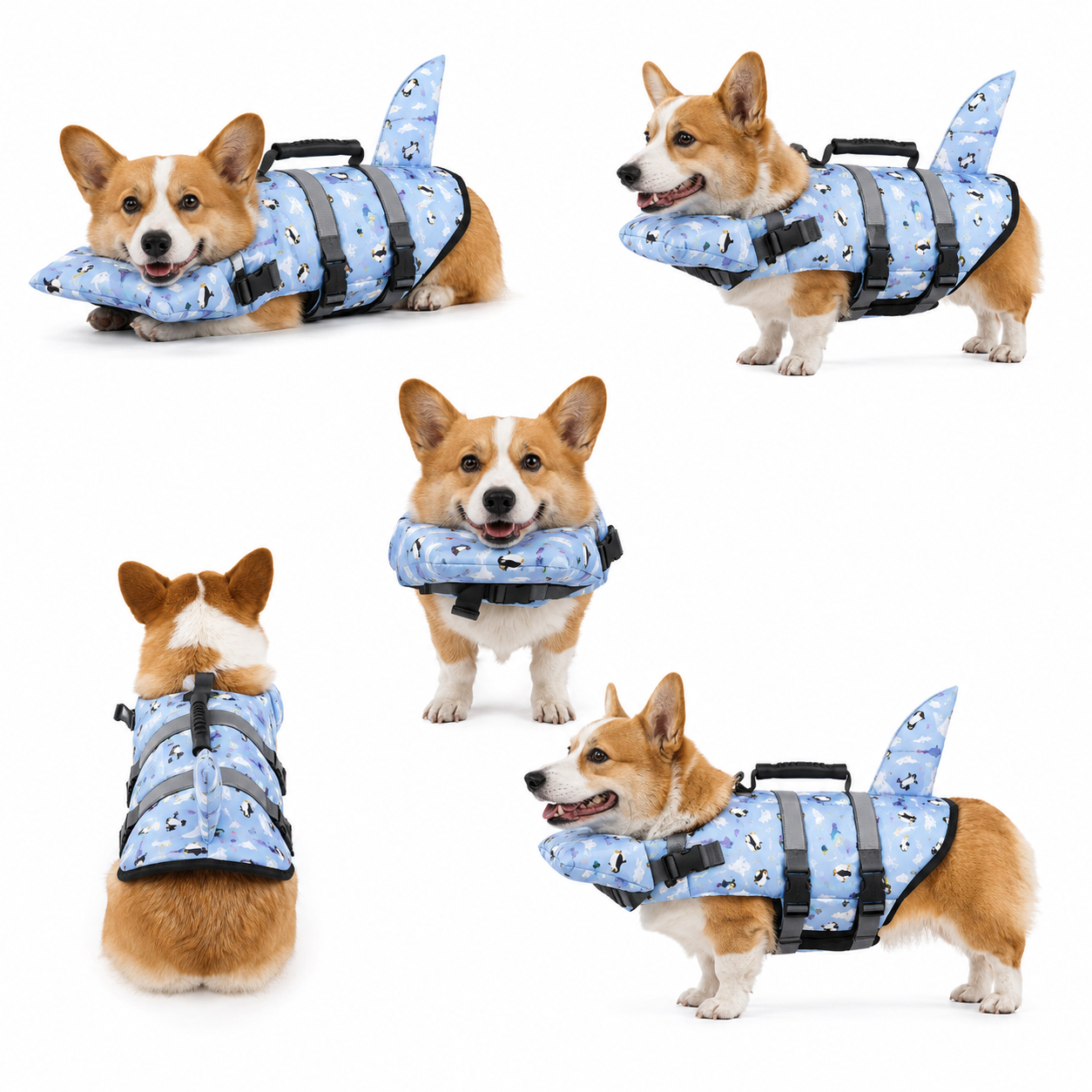 Reflective Dog Life Jacket with Safety Buoyancy and Harness Design