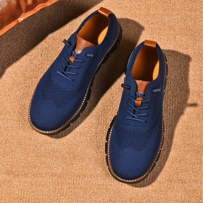 Black Sole Super Comfy breathable Orthopedic Mesh Sneakers For Wide Feet - Navy Blue - Bellkmart