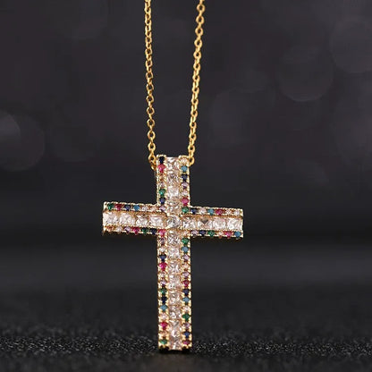 Lumina Cross Gemstone Necklace