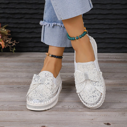 Women's Rhinestone Slip-On Sparkly Loafers