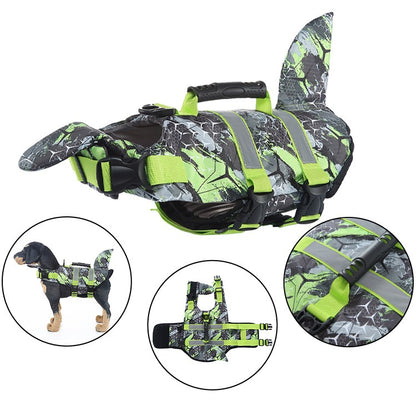 Reflective Dog Life Jacket with Safety Buoyancy and Harness Design