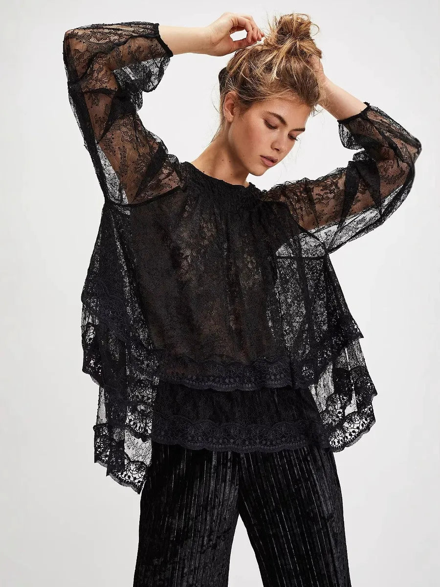 Ethereal Lace Off-Shoulder Top