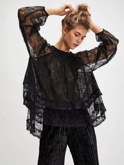 Ethereal Lace Off-Shoulder Top