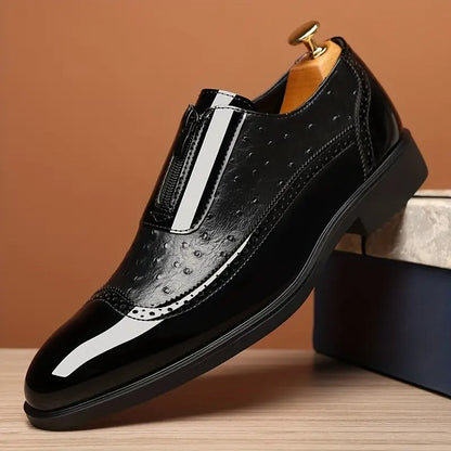 Men's Fashionable Gradient Loafers with Zipper Closure - Bellkmart