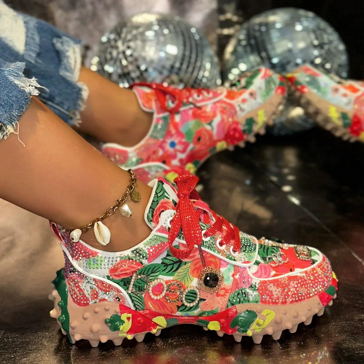 Women's Fashion Rhinestone Sparkling Sneakers