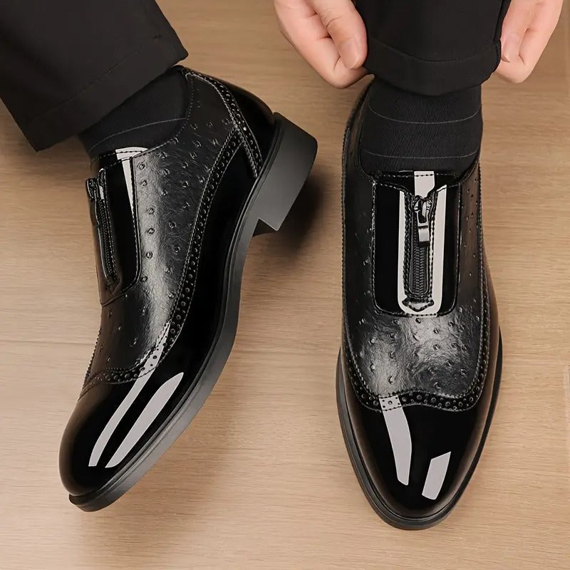 Men's Fashionable Gradient Loafers with Zipper Closure - Bellkmart