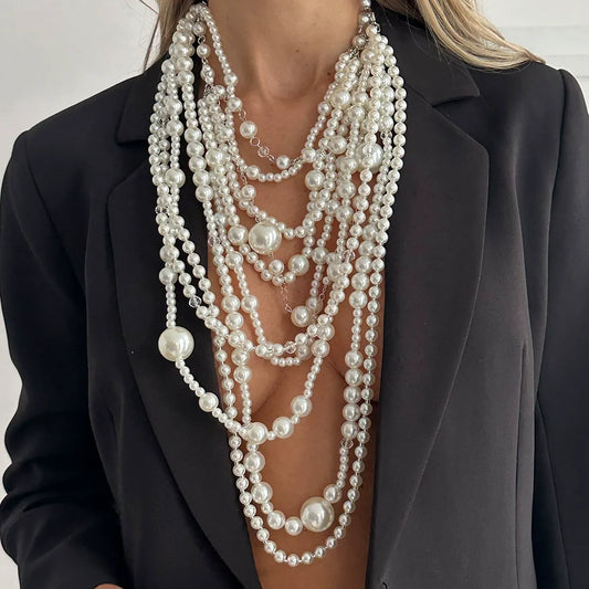 Midnight Velvet Pearl Drape Necklace