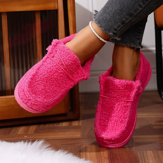 Fleece-lined warm casual flat shoes