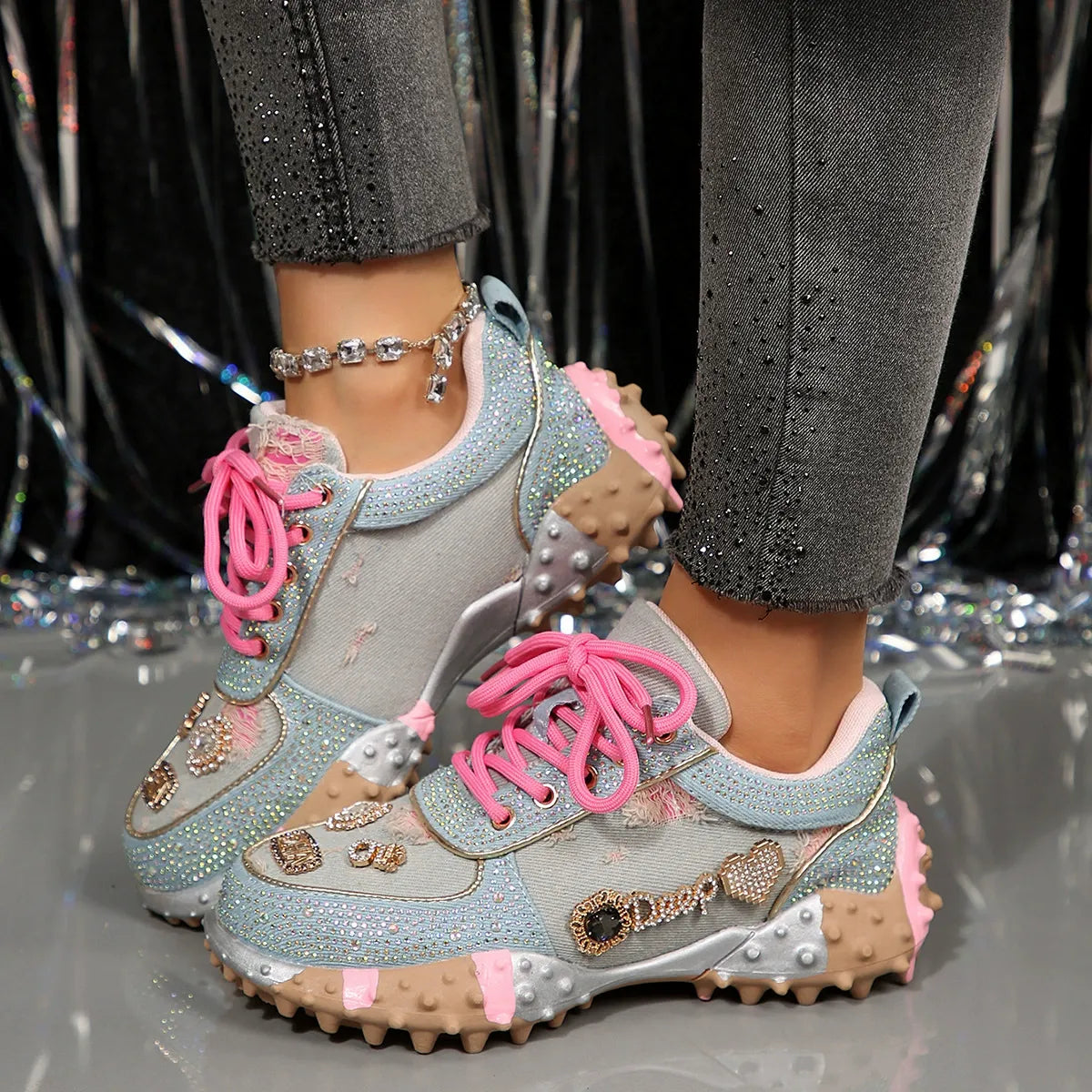 Women's Fashion Rhinestone Sparkling Sneakers