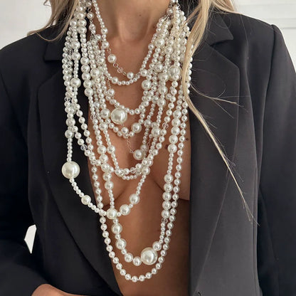 Midnight Velvet Pearl Drape Necklace