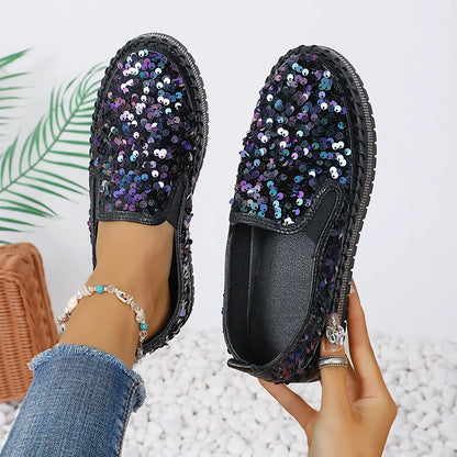 New Sequins Thick-Soled Slip-On Shoes