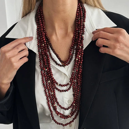 Midnight Velvet Pearl Drape Necklace