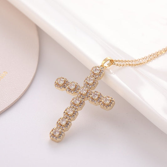 Lumina Cross Gemstone Necklace