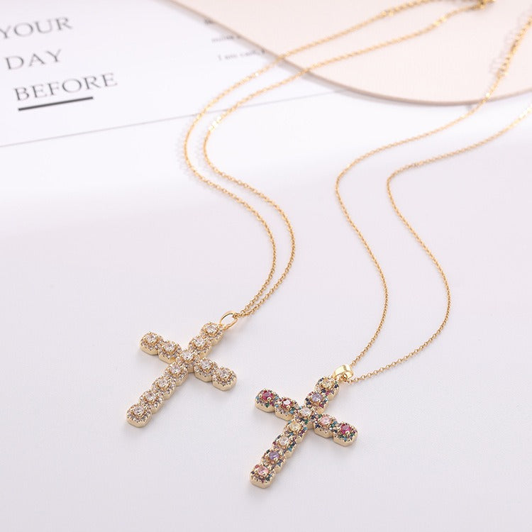 Lumina Cross Gemstone Necklace