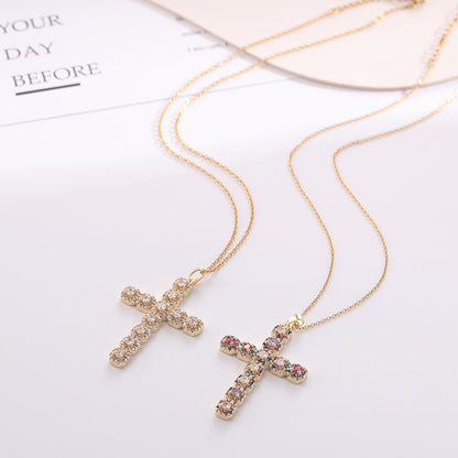 Lumina Cross Gemstone Necklace