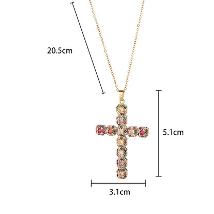 Lumina Cross Gemstone Necklace
