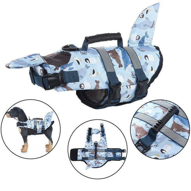 Reflective Dog Life Jacket with Safety Buoyancy and Harness Design