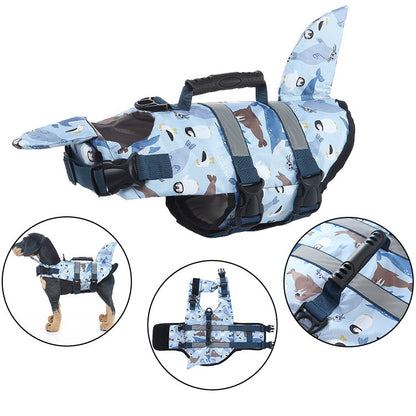 Reflective Dog Life Jacket with Safety Buoyancy and Harness Design