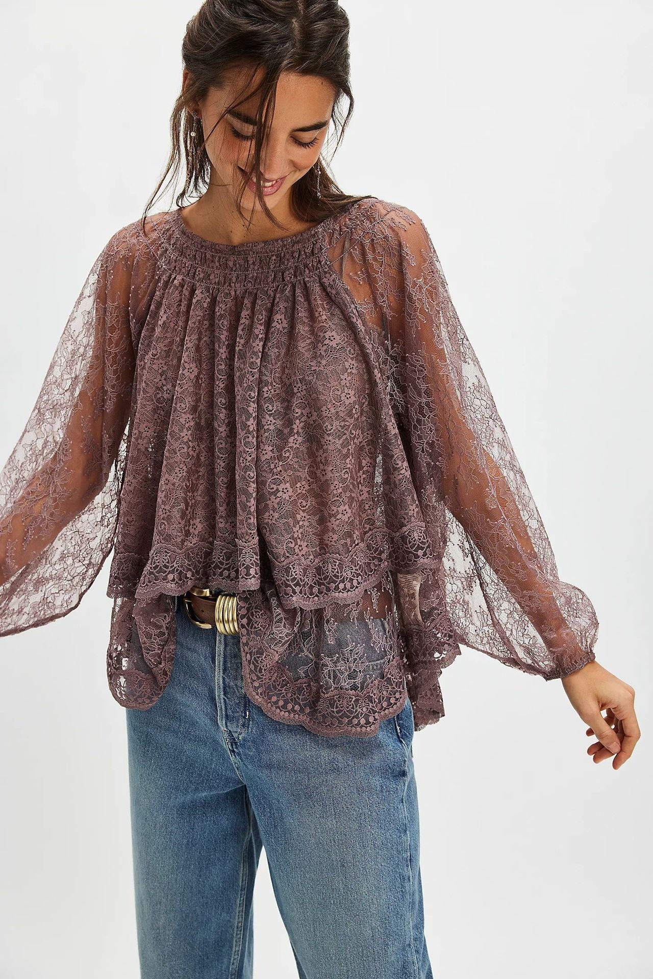 Ethereal Lace Off-Shoulder Top