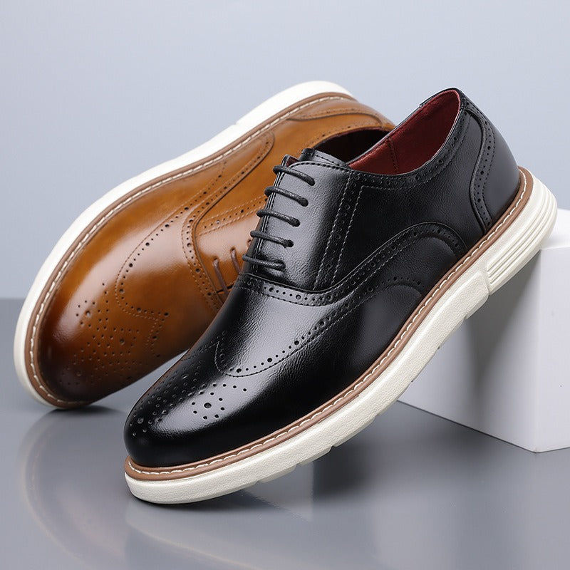 Oxford Leather Comfy Business Orthopedic Shoes - Bellkmart
