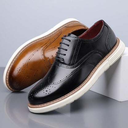 Oxford Leather Comfy Business Orthopedic Shoes - Bellkmart