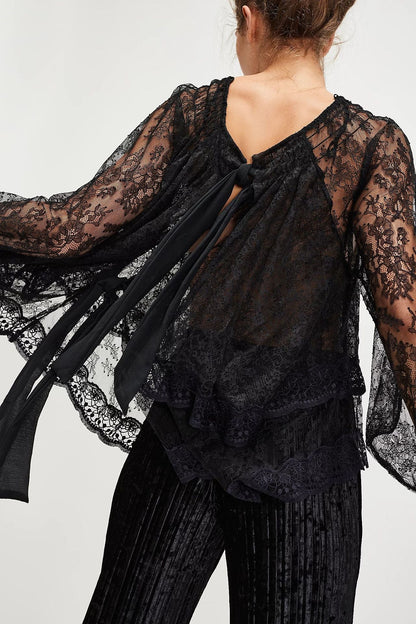 Ethereal Lace Off-Shoulder Top