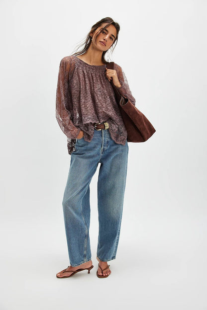Ethereal Lace Off-Shoulder Top