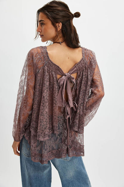 Ethereal Lace Off-Shoulder Top