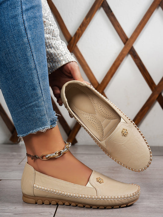 Women's Solid Color Flat Slip On Loafers