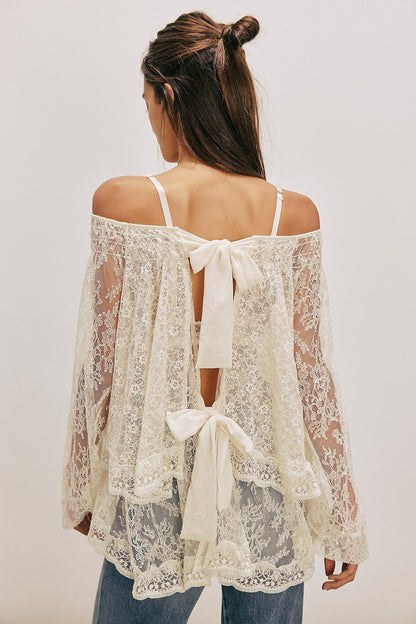 Ethereal Lace Off-Shoulder Top