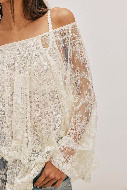 Ethereal Lace Off-Shoulder Top